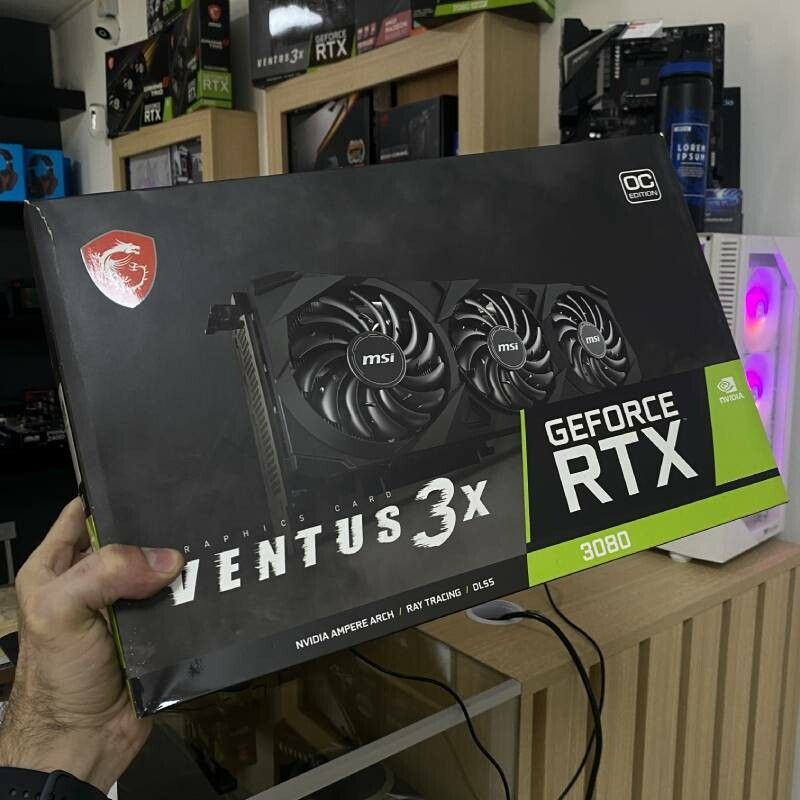 GeForce MSI RTX 3080 Ventus 3X 10gb (Usada full box)