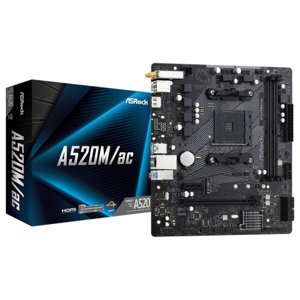 Motherboard Asrock A520M/AC WIFI (Usada sin caja)