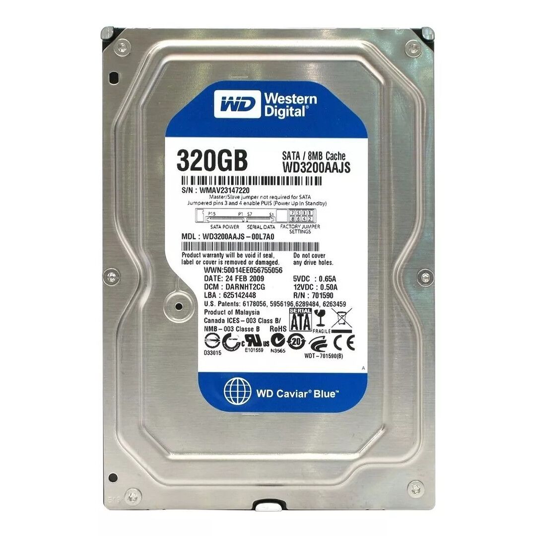 Disco HDD 320GB Wetern Digital Blue (Usado sin caja)