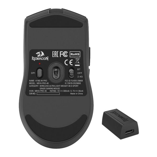 Mouse Redragon K1NG PRO M916-PRO 4K NEGRO - Imagen 7