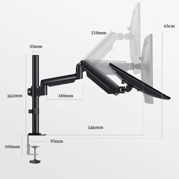 Soporte brazo hidraulico Dehuka giratorio para monitor 17'' a 32'' - Imagen 2