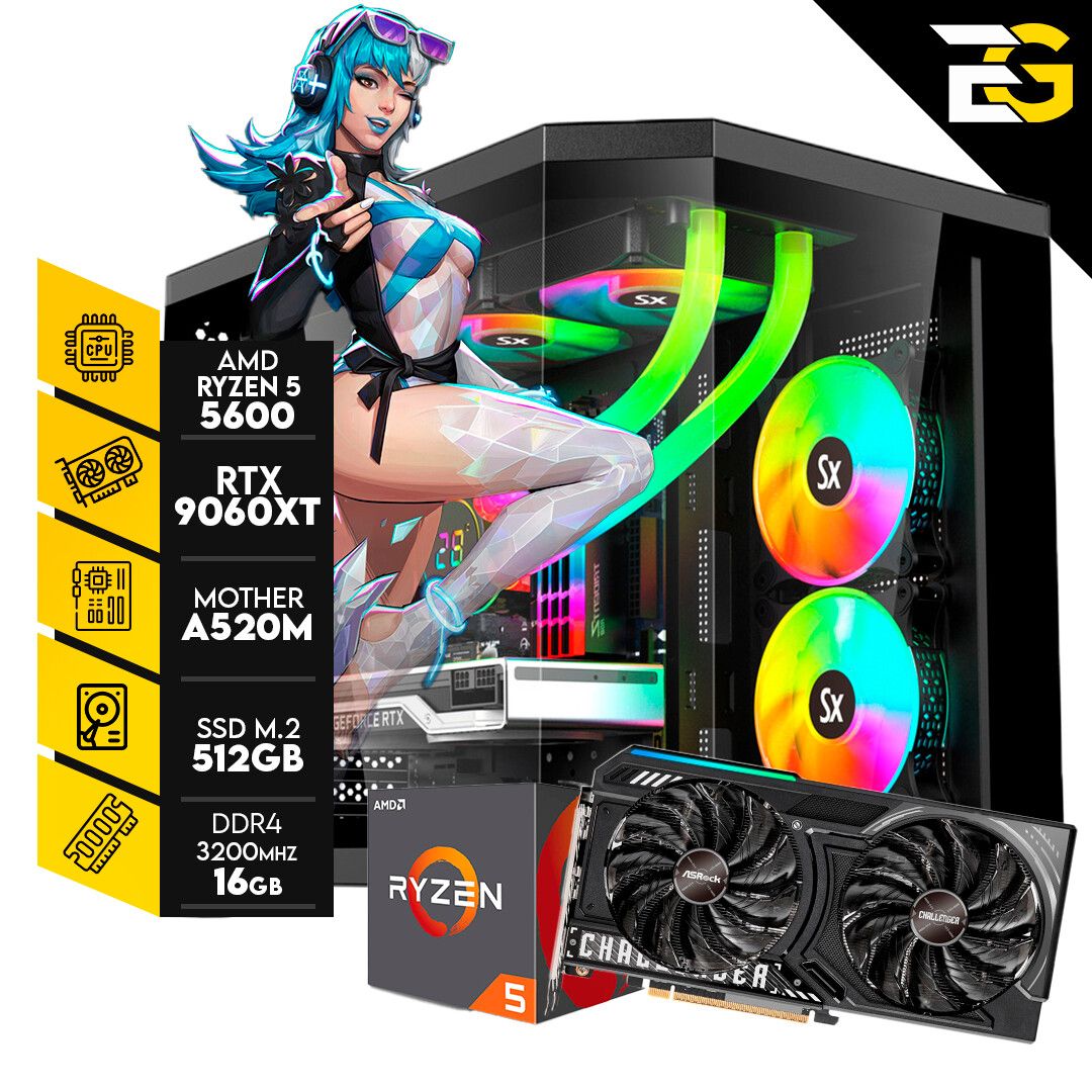 PC GAMER – RIVALS | R. 5 5600 – RTX 9060 XT – 16GB RAM – SSD M.2 512GB
