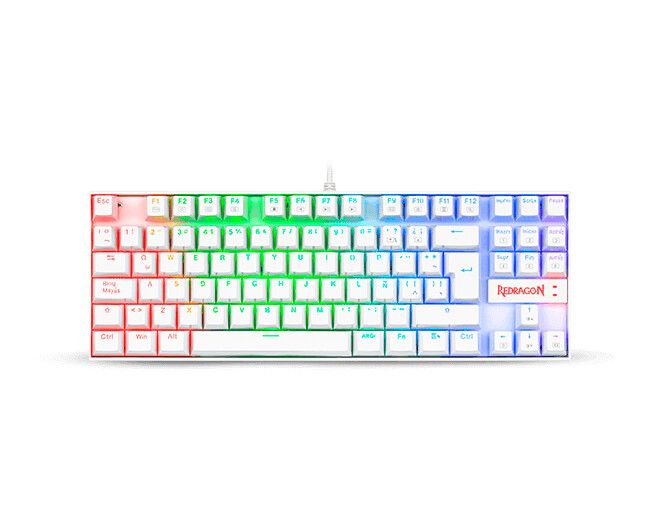 Teclado Redragon Kumara White Red Switch Spanish K552W-RGB-1R-SP