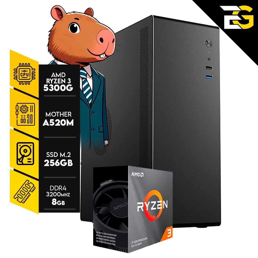 PC BASICA | R. 3 5300G – 8GB RAM – SSD M.2 256GB / Teclado y Mouse Incluidos