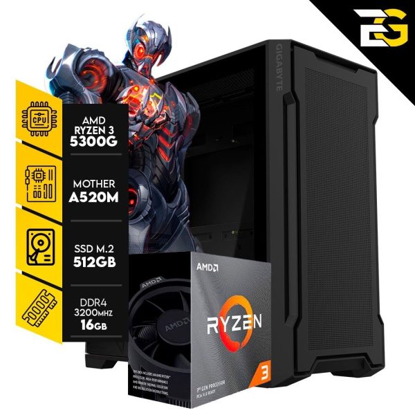 PC GAMA ENTRADA | R. 3 5300G - 16GB RAM - SSD M.2 512GB