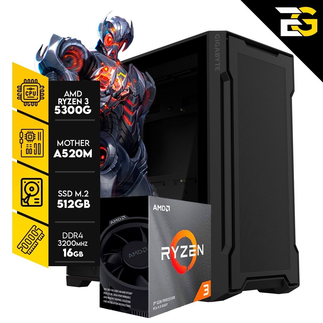 PC GAMA ENTRADA | R. 3 5300G – 16GB RAM – SSD M.2 512GB