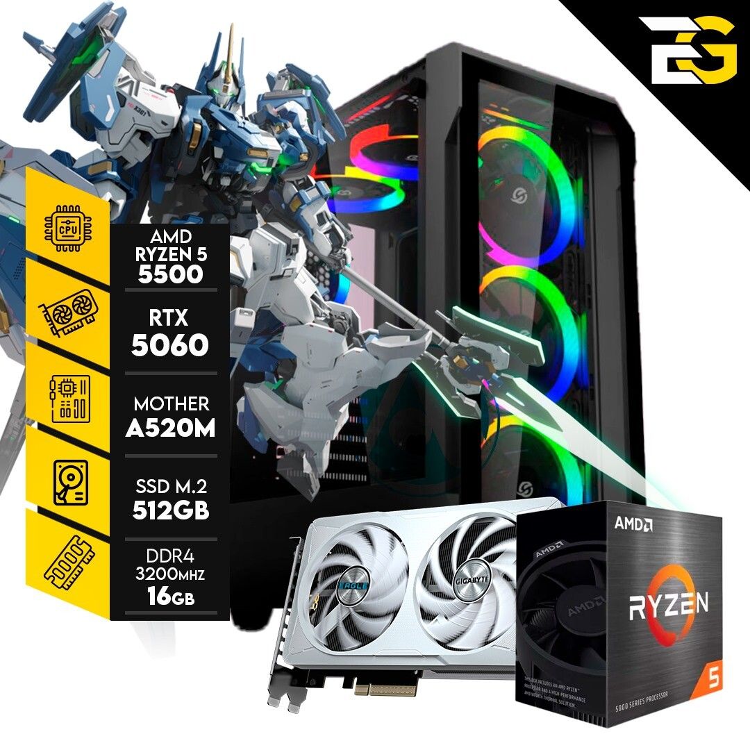PC GAMER – MECHA BREAK | R. 5 5500 – RTX 5060 – 16GB RAM – SSD 512GB