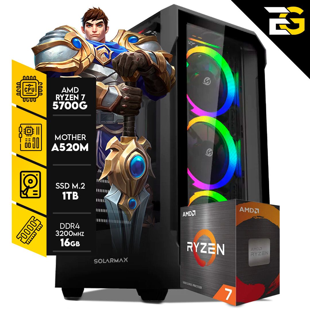 PC GAMER – GAREN | R. 7 5700G – 16GB RAM – SSD M.2 1TB