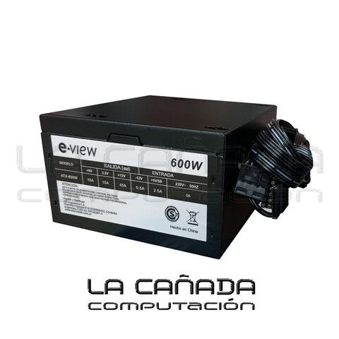 Fuente E-View 600W ATX-600 (Nueva sin caja)