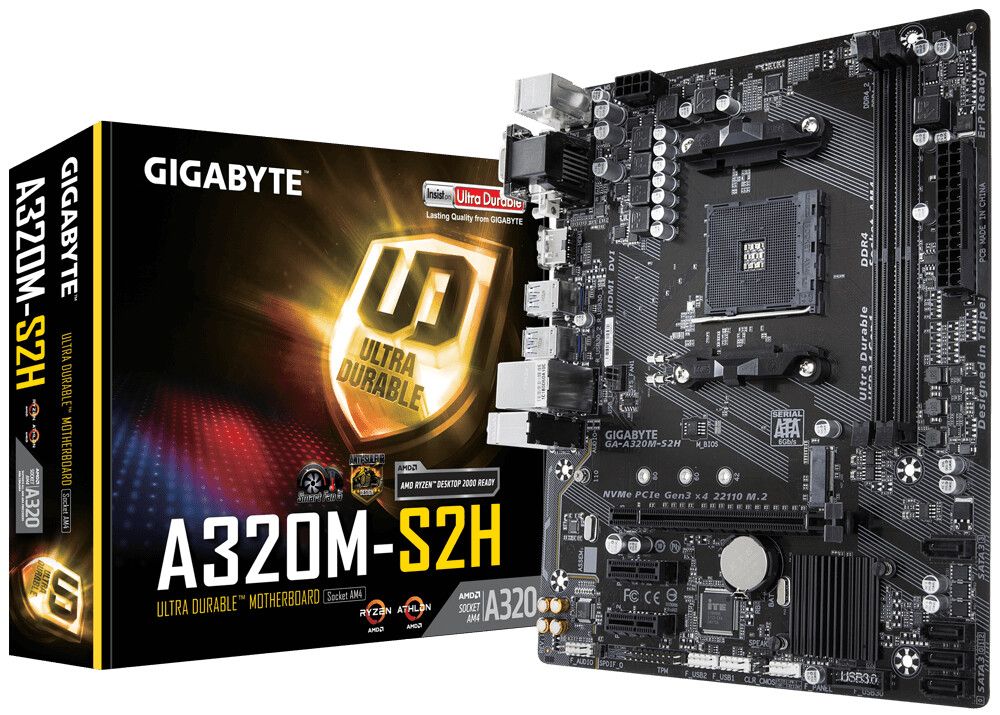 Motherboard Gigabyte GA A320M S2H (Usada sin caja) Motherboard Gigabyte GA A320M S2H (Usada sin caja)