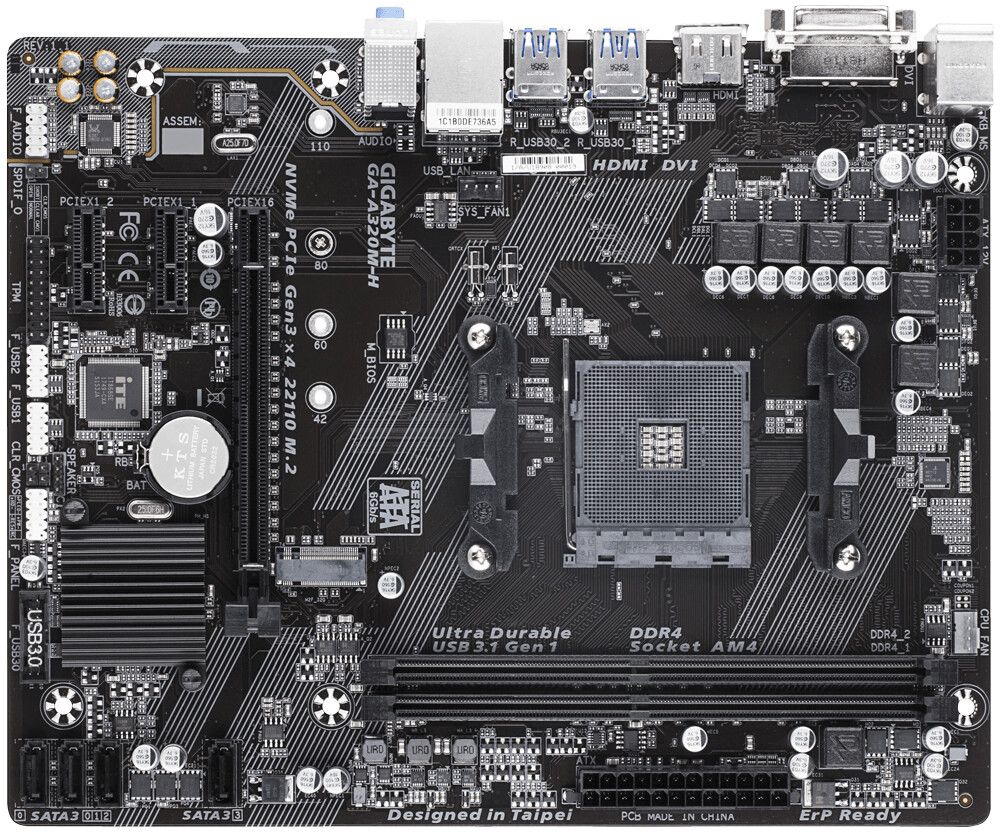 Motherboard Gigabyte GA A320M-H (Usada sin caja)