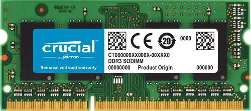 Memoria Ram Crucial 8GB 1600 DDR3 SODIMM (Usada sin caja)