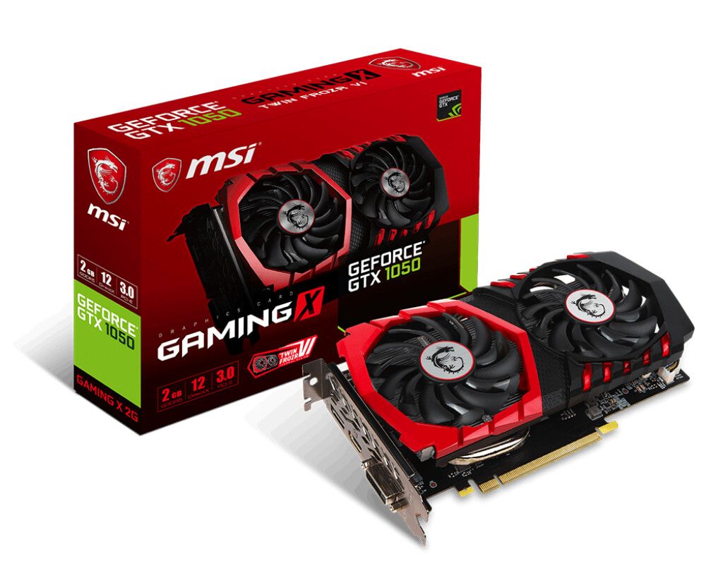 GeForce MSI GTX 1050 2GB Gaming X (Usada sin caja)