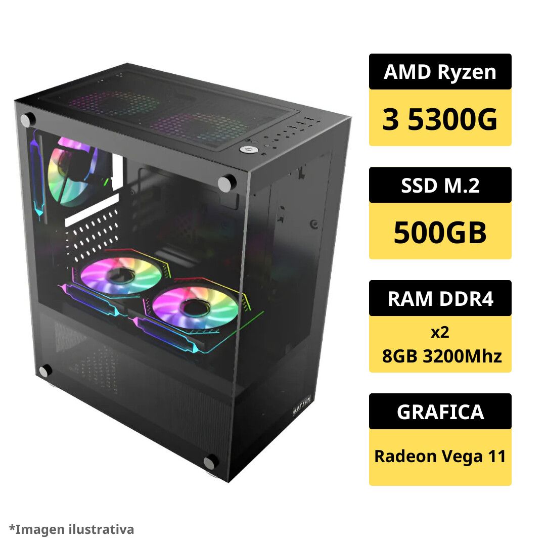PC ENTRADA 2 | Ryzen 5 5300G – 16GB RAM DDR4 – 500GB SSD M.2