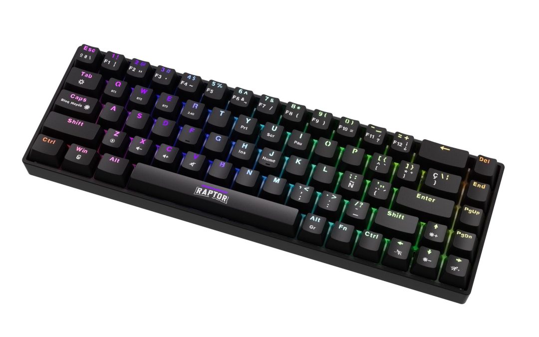 Teclado Raptor Fireclaw M68 Wireless Mecanico Retroiluminado Red Outemu