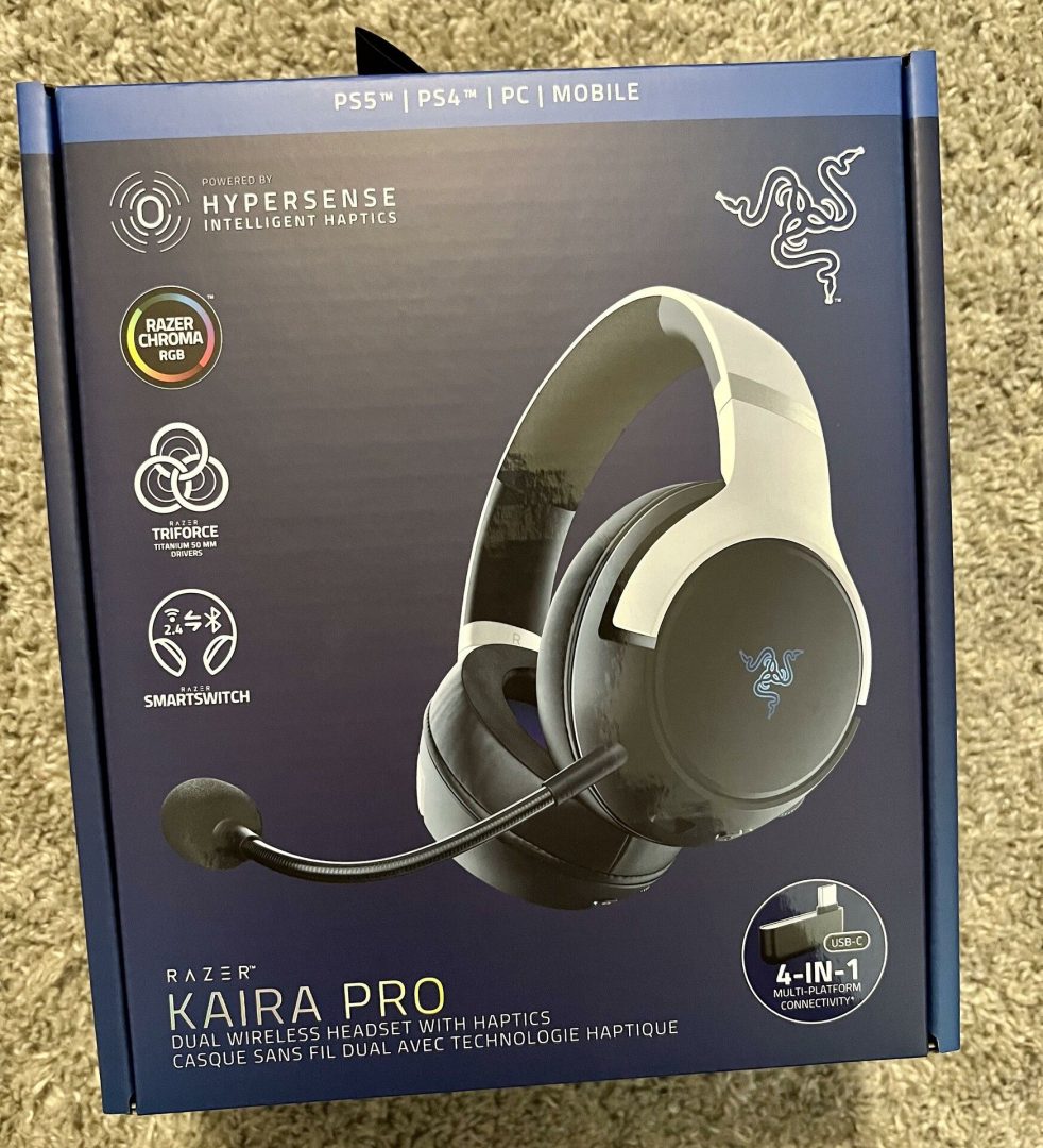 Auricular Razer Kaira Pro Hyperspeed PS5 Wireless Bluetooth Blanco